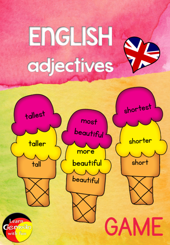 Englische Adjektive steigern spielerische Übung für den Englischunterricht